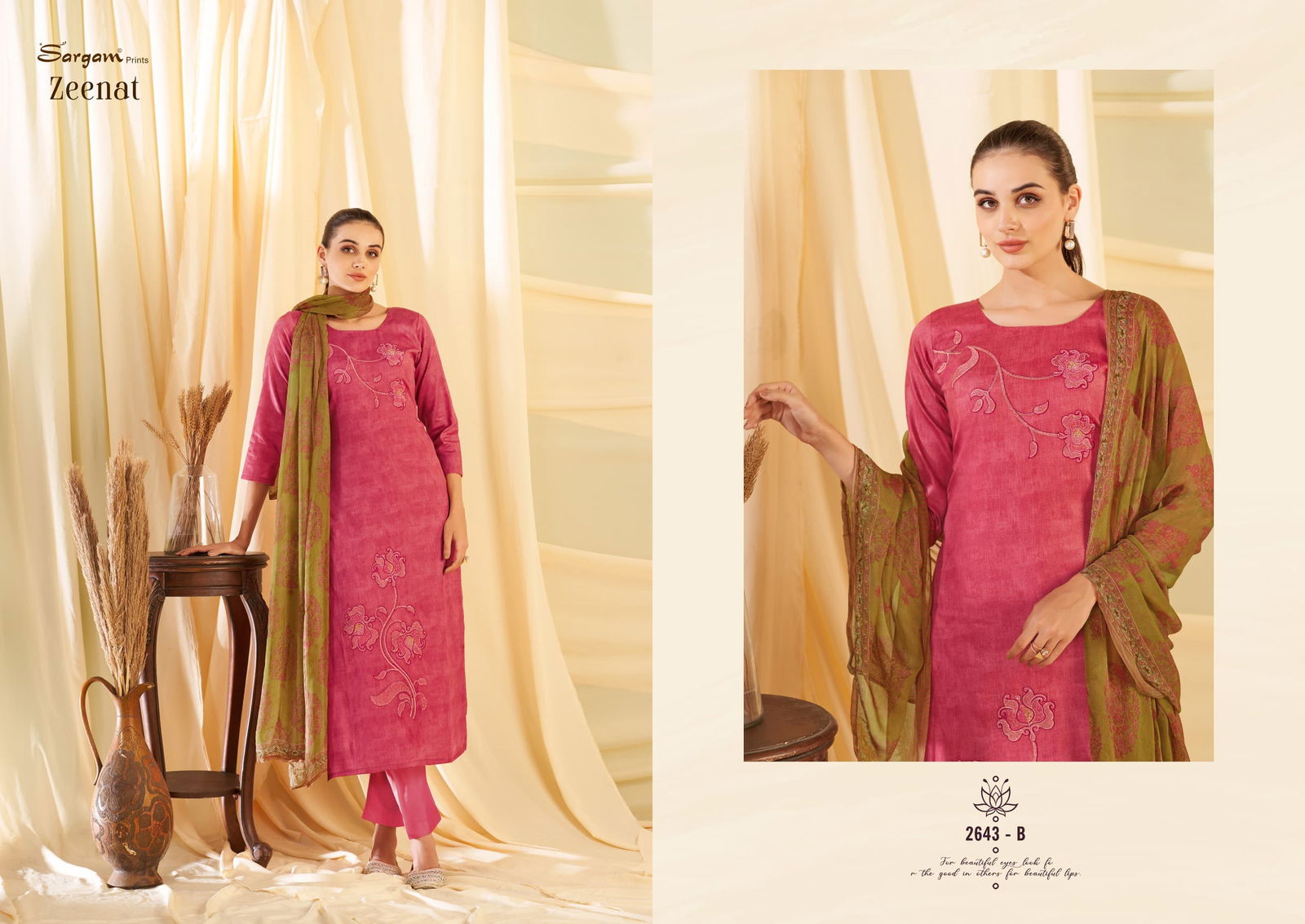 Zeenat by Sargam Jam Digital Printed Embroidery Salwar Suit Orders In India